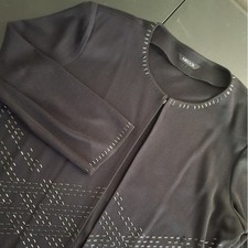 Misook Open Front Cardigan Jacket Embellishment Design Evening Wear