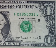 1988A $1 ATLANTA WEB Banknote F/V Block 9/8