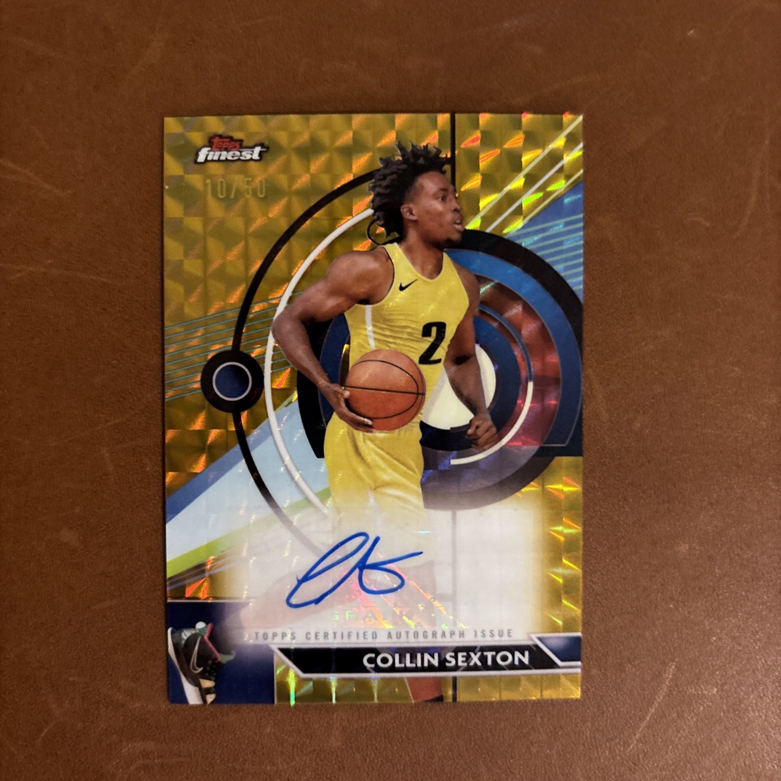 2023-24 Topps Finest Autograph- Collin Sexton #FA-CS Gold Refractor /50 (AU)
