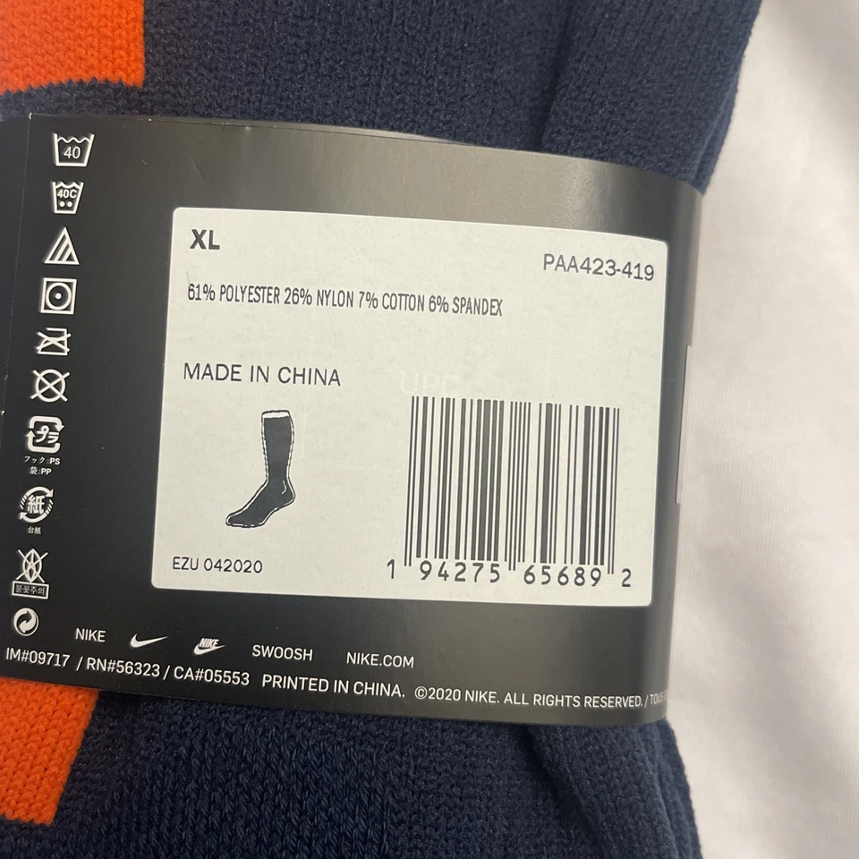 Golden State Nike Authentic Blue Sock  XL Knee High PAA423-419 S231 - Image 3 of 4