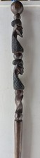 Vintage Walking Stick Twisted Tuareg Wood African Hand Carved Head Cane 40.5"