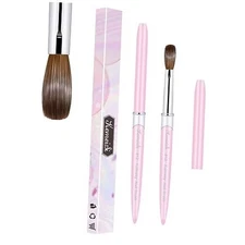 Acrylic Nail Brush Size #Kolinsky Art Brushes for Powder Application, 12 Pink