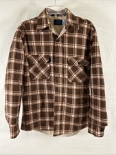 Sears Men's Vintage Insulated quilt Flannel Shirt Size Medium 089 