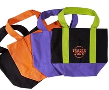 Trader Joe's Mini Canvas Tote Bags Halloween Fall 2025 Set of 4 - NWT