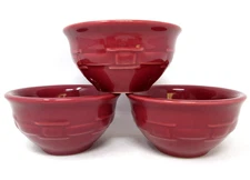 Longaberger Pottery 3 Dessert Bowl Ice Cream Paprika Woven Traditions Dips 4x2