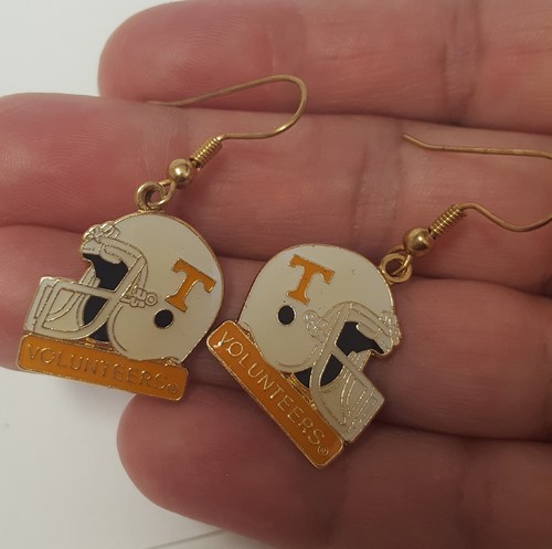 Tennessee Volunteers College Football Helmet Earrings Vtg 1-5/8" L Hooks UT NCAA - Picture 16 of 17