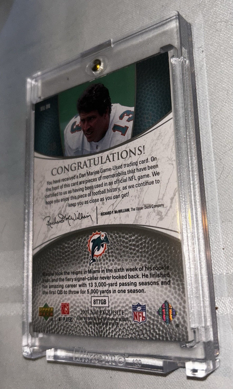 DAN MARINO DOLPHINS GAME USED LOGO PATCH EXQUISITE COLLECTION SP 15/15 EBAY 1/1 view 9