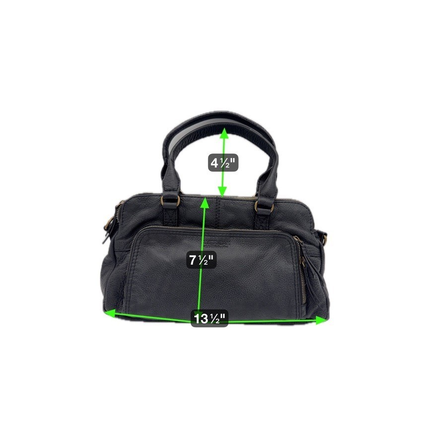 American Leather Co Black Pebbled Leather Satchel Crossbody Bag Top Handle Strap