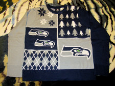 SEATTLE SEAHAWKS NFL Football SWEATER TEAM APPAREL YOUTH MEDIUM 10-12