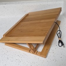 Macally ECOFANPRO Bamboo Laptop Cooling Pad Dual Fans Adjustable Stand 15"