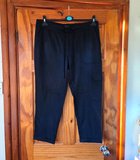 Next Black Maternity Cargo Trousers Elastic Waist Drawstring Pockets Size 12