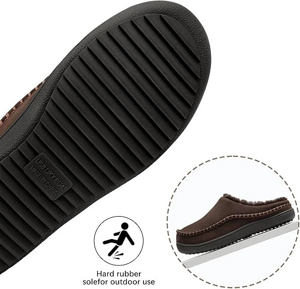 Zapatillas mocasín para hombre interior exterior casa pantuflas cálidas felpa memoria borrosa... Foto 3 de 4