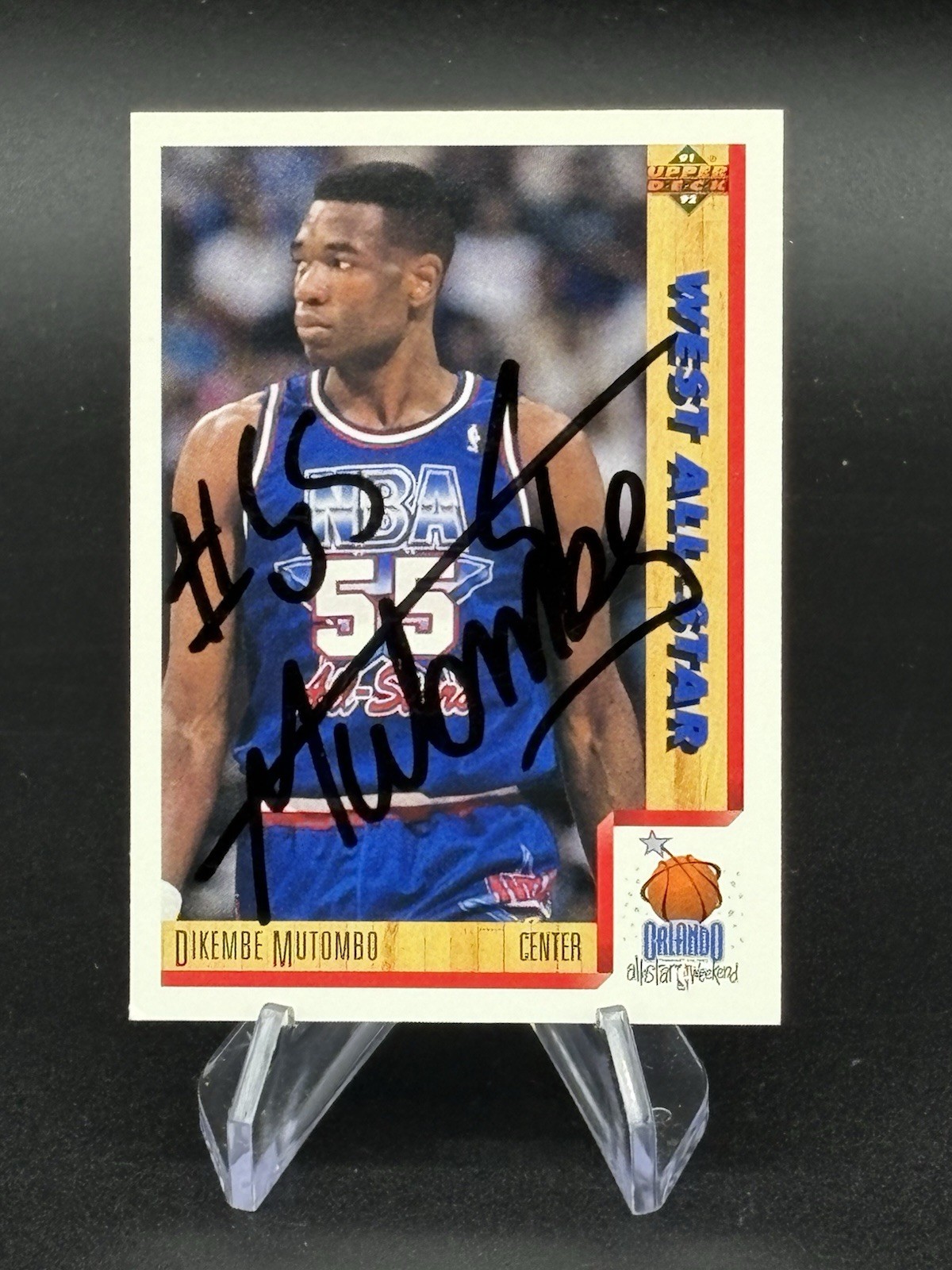 DIKEMBE MUTOMBO 1991-92 Upper Deck Rookie Autographed card TTM /IP signature