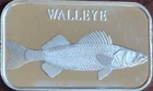 1997 Silver Town Walleye 1Oz .999 Fine Silver Art Bar, Fresh Water Fish Series
