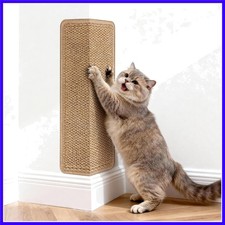 Corner Cat Scratcher | Cat Scratchers Wall Mounted with Faux Sisal & Carpet P...