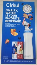 Cirkul 22oz. Stainless Steel Water Bottle Starter Kit w/ Blue Lid, 2 Cartridges