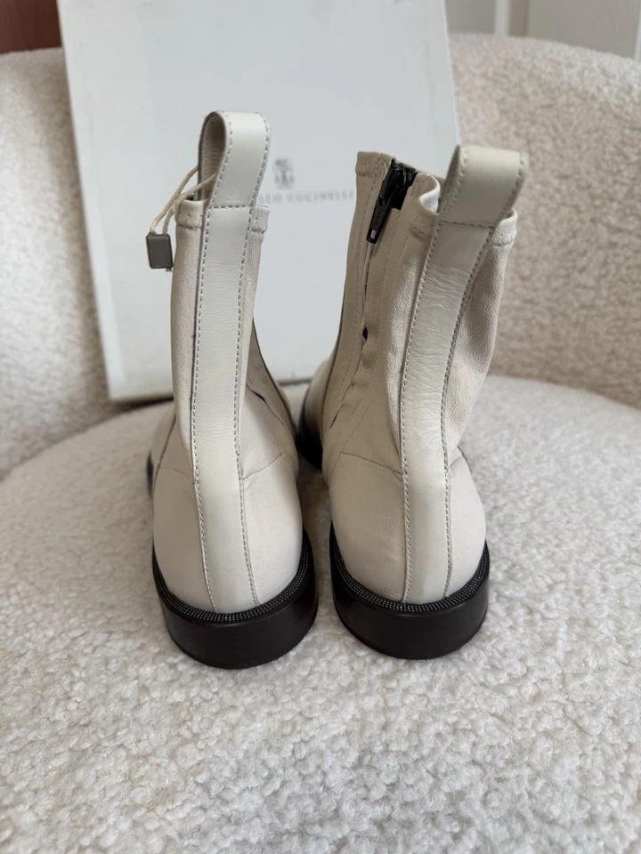 NUEVO CON ETIQUETAS Brunello Cucinelli - Botines Mujer Crudo Talla 37 Foto 3 de 4