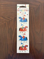 NEW Rare Mrs. Grossman's Package of Vintage Medieval Knights Horse Stickers! NOS
