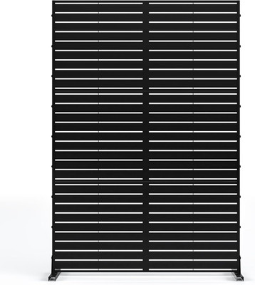 Decorative Metal Privacy Screen 72'' H for Balcony, Patio & Garden - Black