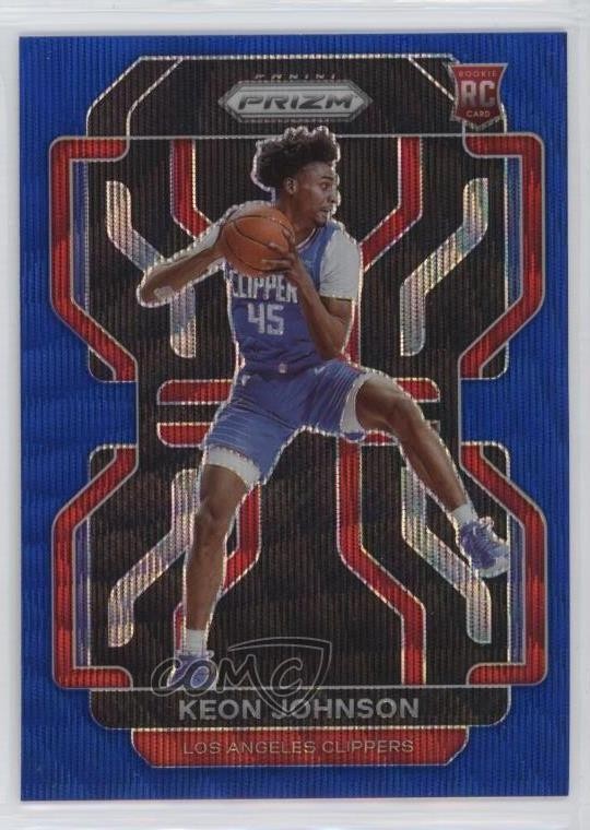 2021-22 Panini Prizm Blue Wave Prizm Keon Johnson #326 Rookie RC 0nr3