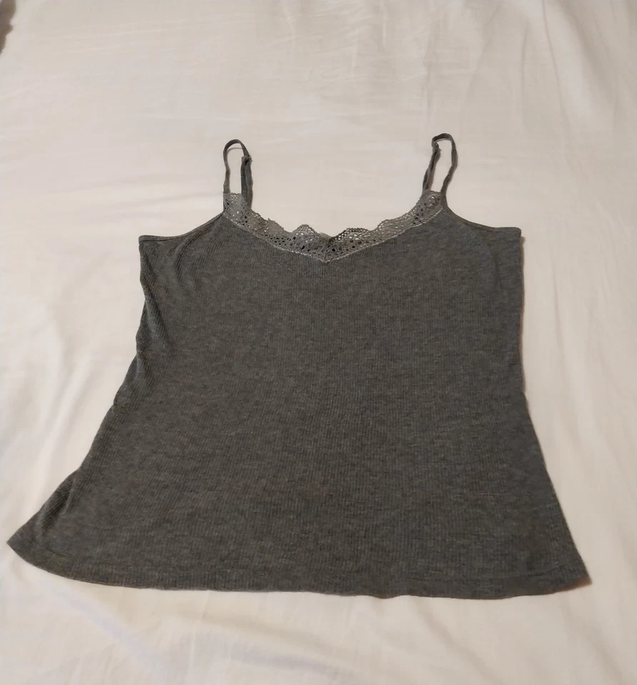 Victoria's Secret De Colección Y2K Gris Camisola Tanque Brillante Brillo Roscado Talla Pequeña Foto 4 de 4