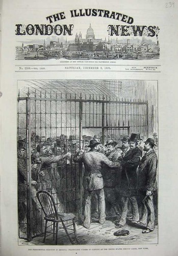 Old Antique Print 1876 America Fraudulent Voters Custody Court New York 19th