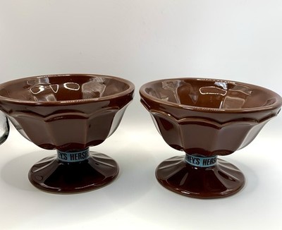 Hershey's Set of 2 Brown Pedestal Style Ice Cream Bowls by Houston Harvest