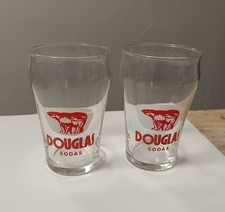 2 anciens verres à sodas DOUGLAS à DOUAI Catteau Fils