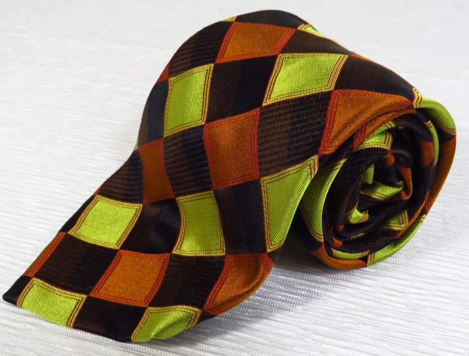 ¡Corbata de lujo de seda geométrica de diseñador Dormeuil Italia para hombre! Foto 2 de 4