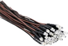 30Pcs 12 Volt 3Mm Warm White LED Lights Emitting Diodes Pre Wired 7.9 Inch DC 12