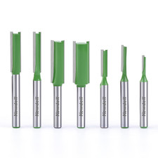 Straight Cut Router Bits 1/4" Shank, Newedli 7Pcs Double Single Flute Straight D