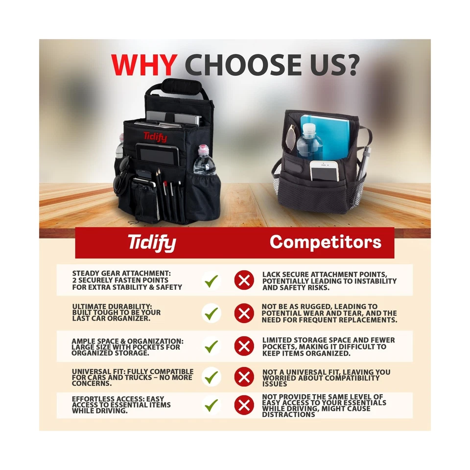 Organizador de asiento delantero de coche Tidify [2025 ACTUALIZADO] con tablet y portátil dedicados... Foto 4 de 4