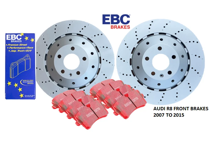 Pastillas y discos de freno delanteros Audi R8 2007-2015 EBC rojo 420615301B 420615301D Foto 3 de 4