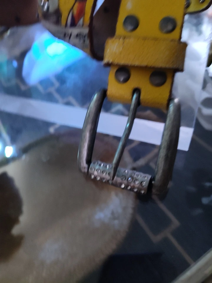 Cinturón hebilla vintage Y2K estrás ED HARDY 28 cuero OCCIDENTAL tachonado Foto 3 de 4