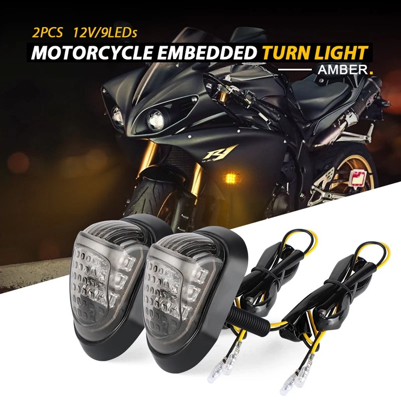 2X Motorcycle LED Flush Mount Turn Signal Light Indicator Blinker Amber Lamp US - Image 2 of 4