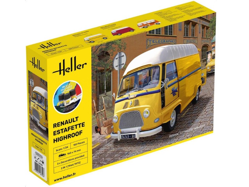 Maquette de collection Heller Renault Estafette toit haut en plastique 1/24