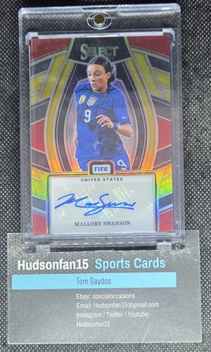Mallory Swanson 2023-24 Panini Select FIFA #SS-MS Auto Gold Prizm 10/10 Team USA