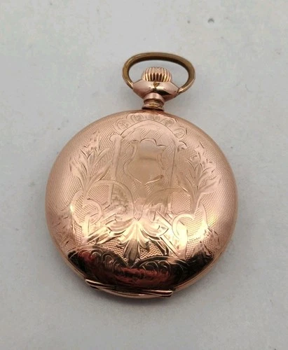 Antique Elgin Gold Filled Pocket Watch Beautiful Design Model #1000740