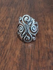 Beautiful Sterling Silver Filigree Scroll Work Ring 925