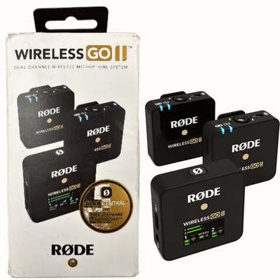 RODE Wireless GO II Ultrakompaktes kabelloses Zweikanalmikrofon.