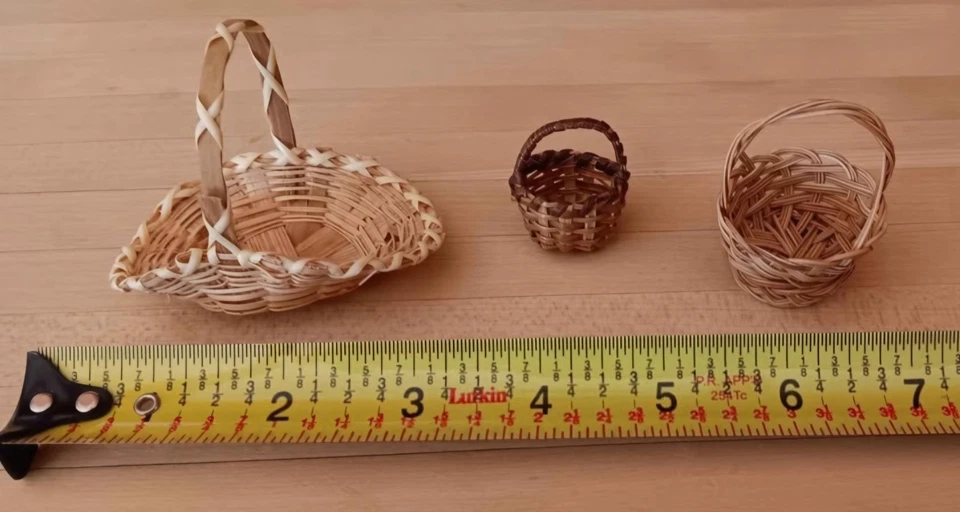 60 件装复古微型手工编织篮子带手柄小于 4 — 第 4/4 张图片