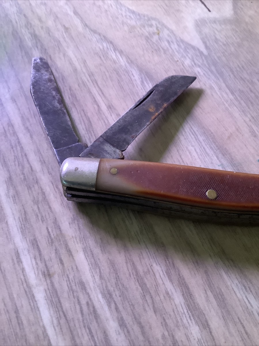 OLD TIMER ScHRADE USA Folding 3 THREE Blade Pocket Knife OLD TIMER ScHRADE USA Folding 3 THREE Blade Pocket Knife
