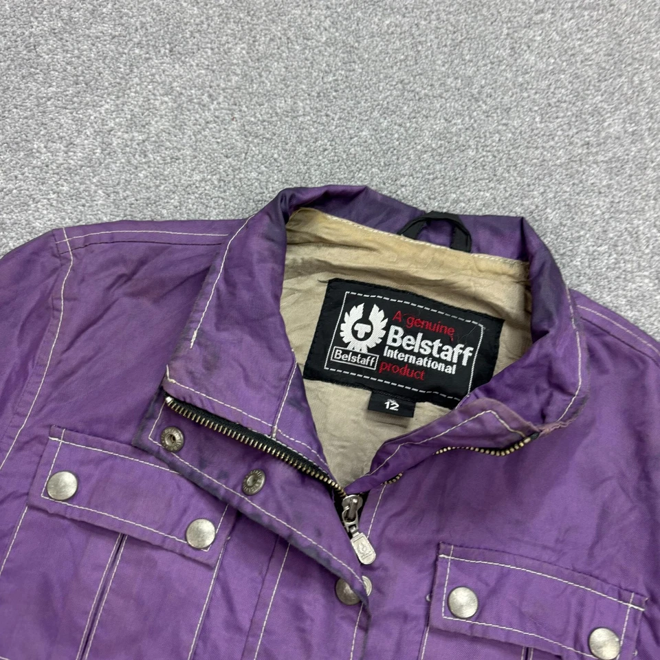 Chaqueta Belstaff para mujer talla 12 X pequeña púrpura gángster corredor Reino Unido militar dama* Foto 3 de 4