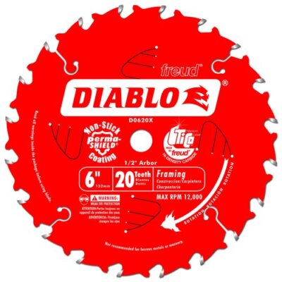 Freud D0620X Diablo 6-Inch 20 Tooth ATB Trim Saw Blade with 1/2-Inch Arbor