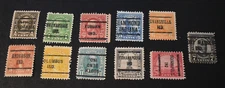 11 - 1922 US Stamps - Scott #551-567 Regular Issues - Precancels - Used - IN
