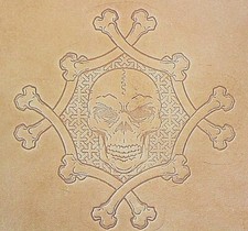 ACRYLIC Leather Embossing Stamp - SKULL BONES - for Veg Tanned Leather