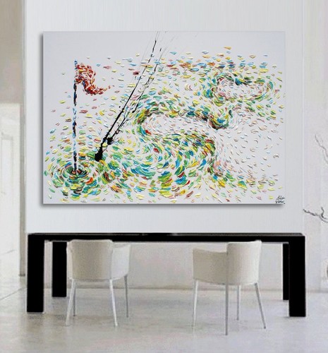 Golf painting 60" x 40" beautiful original hand made oil painting of Golf course - Picture 6 of 6