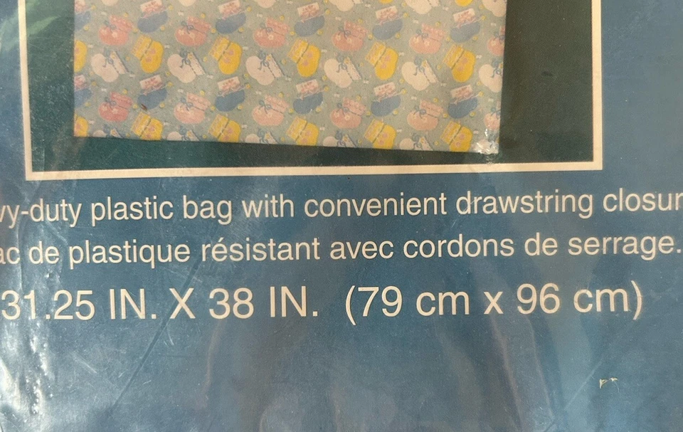 Bolsa de Regalo Forget Me Not Jumbo Nuevo Bebé 31.25" x 38" Cierre con Cordón Foto 4 de 4