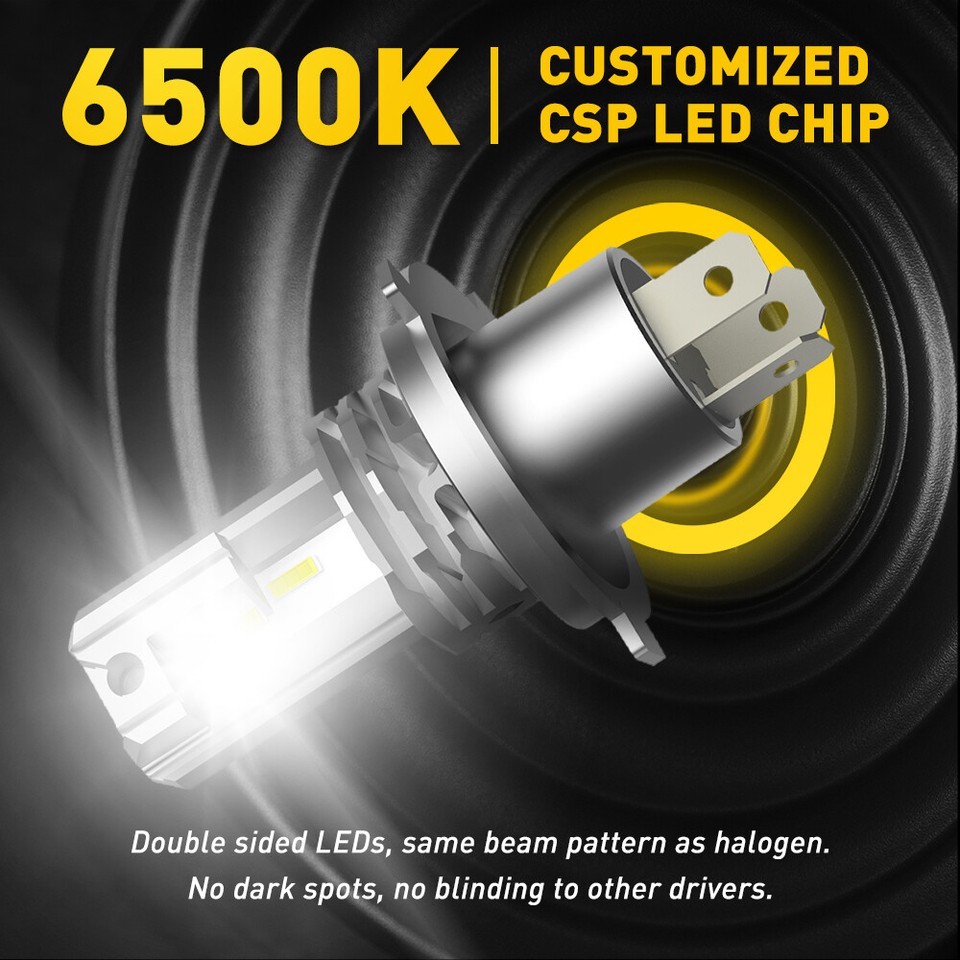 Kit De Faros LED AUXITO H4/9003, Súper Blancos 50000 Lúmenes, Haz Alto/bajo, Compatibles Con CANbus