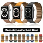 For Apple Watch Leather Link Band Strap iWatch Series 9 8 7 6 5 SE 40/44/41/45mm